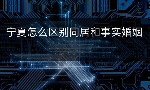 宁夏怎么区别同居和事实婚姻