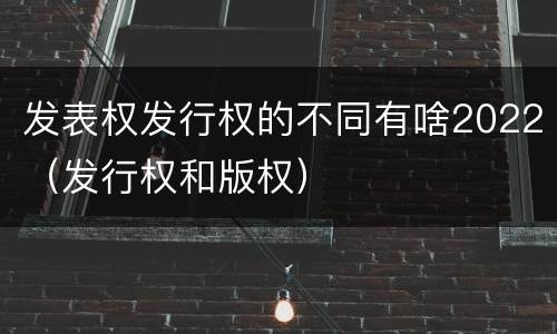发表权发行权的不同有啥2022（发行权和版权）