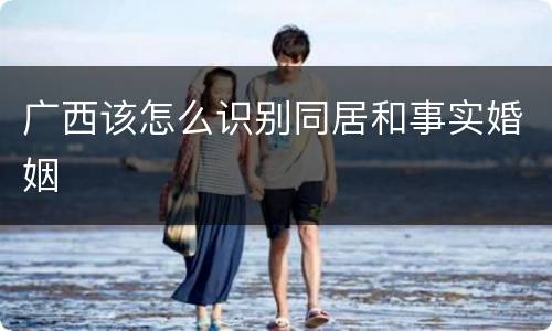 广西该怎么识别同居和事实婚姻