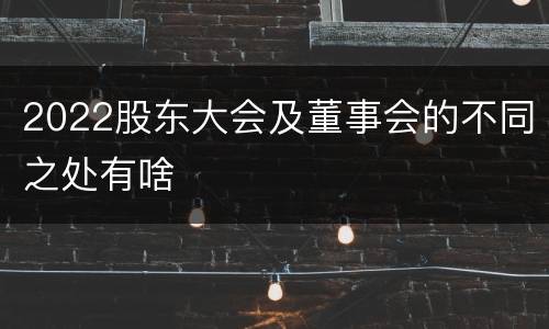 2022股东大会及董事会的不同之处有啥
