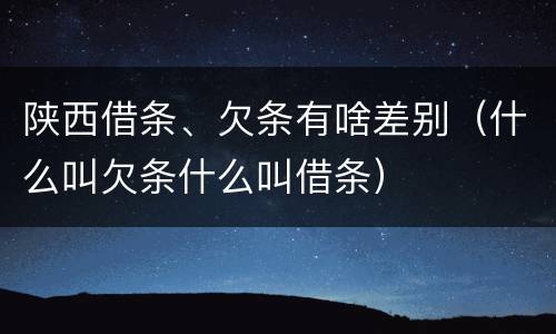 陕西借条、欠条有啥差别（什么叫欠条什么叫借条）