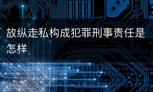 放纵走私构成犯罪刑事责任是怎样