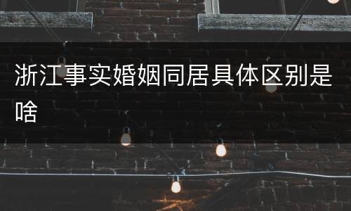 浙江事实婚姻同居具体区别是啥