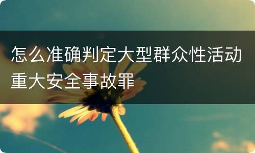 怎么准确判定大型群众性活动重大安全事故罪