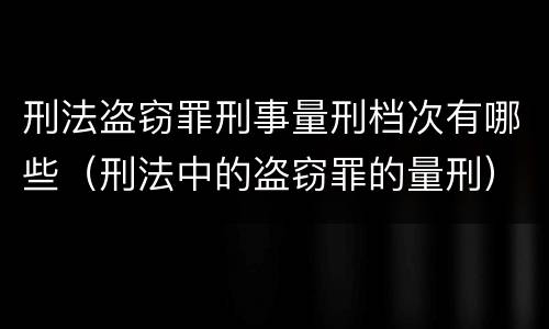 刑法盗窃罪刑事量刑档次有哪些（刑法中的盗窃罪的量刑）