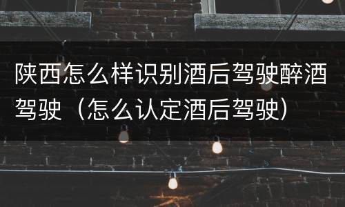陕西怎么样识别酒后驾驶醉酒驾驶（怎么认定酒后驾驶）