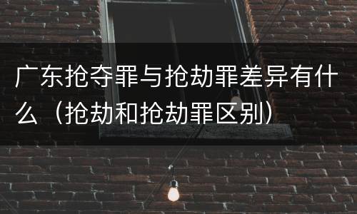 广东抢夺罪与抢劫罪差异有什么（抢劫和抢劫罪区别）