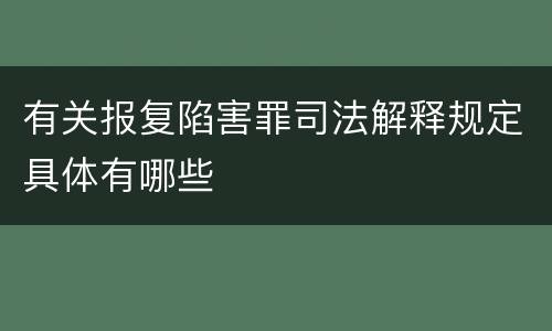 有关报复陷害罪司法解释规定具体有哪些