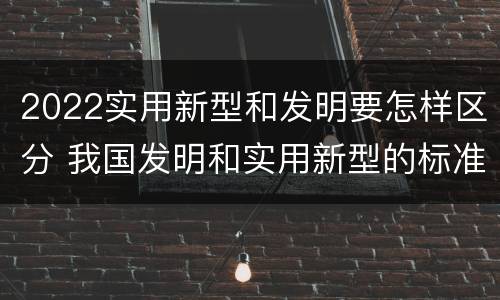 2022实用新型和发明要怎样区分 我国发明和实用新型的标准