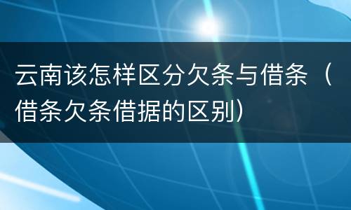 云南该怎样区分欠条与借条（借条欠条借据的区别）