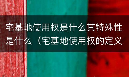 宅基地使用权是什么其特殊性是什么（宅基地使用权的定义）