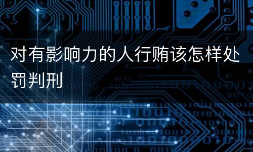 对有影响力的人行贿该怎样处罚判刑