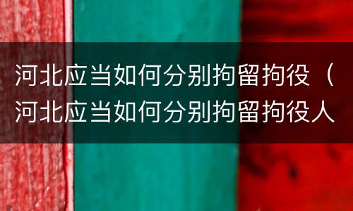 河北应当如何分别拘留拘役（河北应当如何分别拘留拘役人）