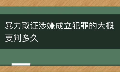 暴力取证涉嫌成立犯罪的大概要判多久
