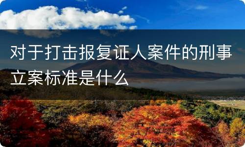 对于打击报复证人案件的刑事立案标准是什么