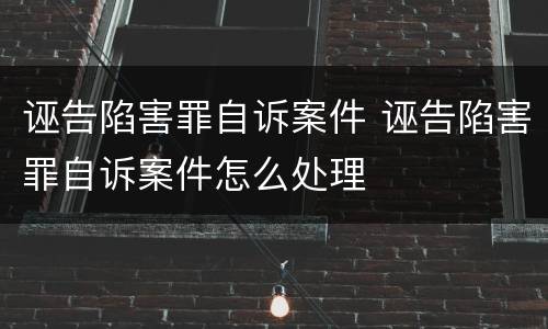 诬告陷害罪自诉案件 诬告陷害罪自诉案件怎么处理