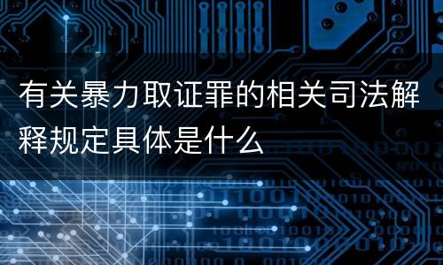 有关暴力取证罪的相关司法解释规定具体是什么