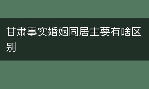 甘肃事实婚姻同居主要有啥区别