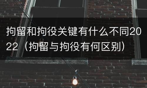拘留和拘役关键有什么不同2022（拘留与拘役有何区别）