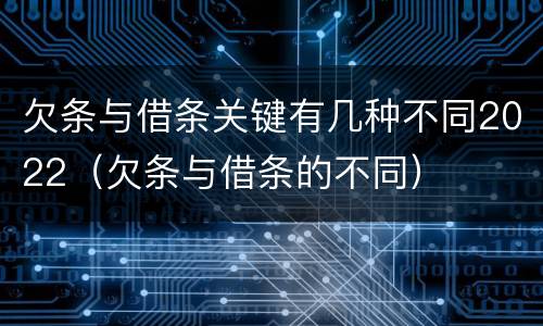 欠条与借条关键有几种不同2022（欠条与借条的不同）