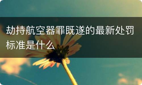 劫持航空器罪既遂的最新处罚标准是什么
