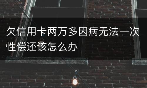 欠信用卡两万多因病无法一次性偿还该怎么办