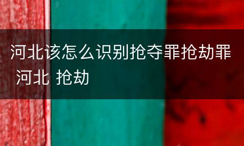 河北该怎么识别抢夺罪抢劫罪 河北 抢劫