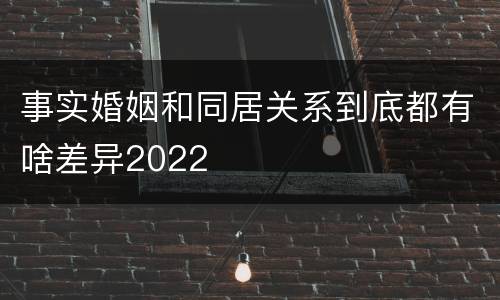 事实婚姻和同居关系到底都有啥差异2022