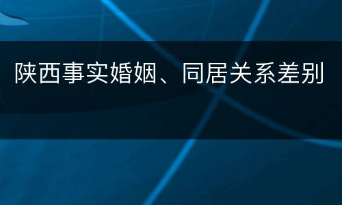 陕西事实婚姻、同居关系差别