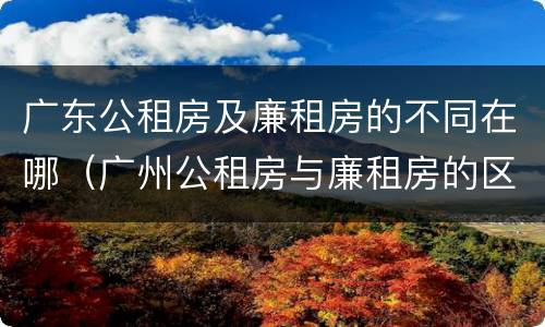 广东公租房及廉租房的不同在哪（广州公租房与廉租房的区别）