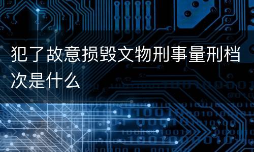 犯了故意损毁文物刑事量刑档次是什么