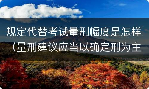 规定代替考试量刑幅度是怎样（量刑建议应当以确定刑为主还是以幅度刑为主）