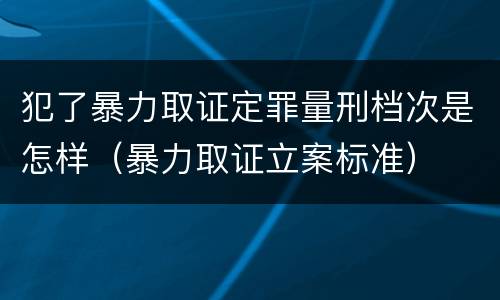 犯了暴力取证定罪量刑档次是怎样（暴力取证立案标准）