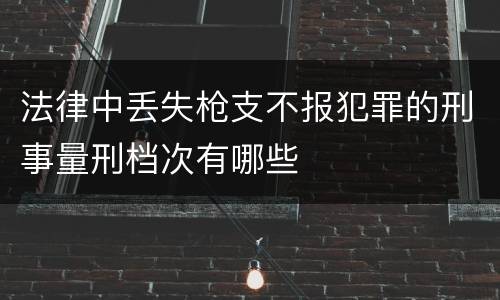 法律中丢失枪支不报犯罪的刑事量刑档次有哪些