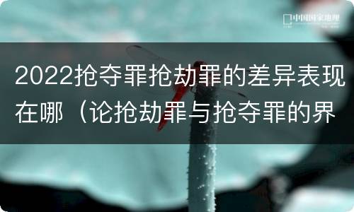 2022抢夺罪抢劫罪的差异表现在哪（论抢劫罪与抢夺罪的界限）