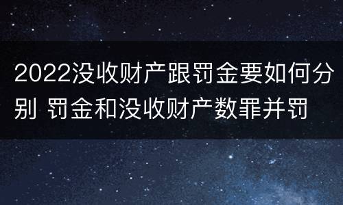 2022没收财产跟罚金要如何分别 罚金和没收财产数罪并罚