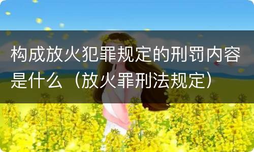 构成放火犯罪规定的刑罚内容是什么（放火罪刑法规定）