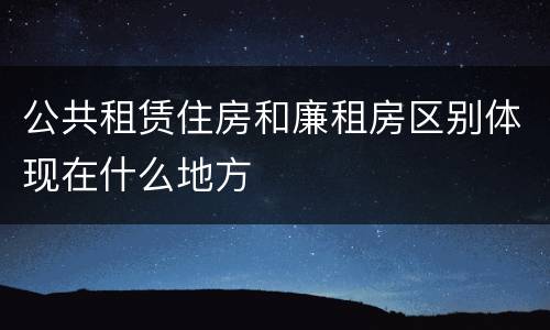 公共租赁住房和廉租房区别体现在什么地方