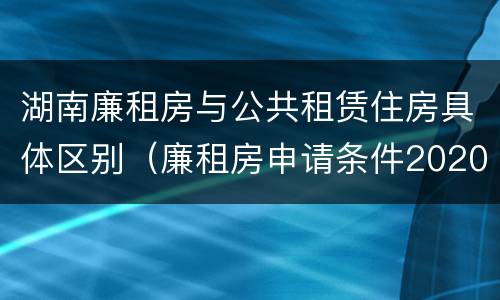 湖南廉租房与公共租赁住房具体区别（廉租房申请条件2020湖南）