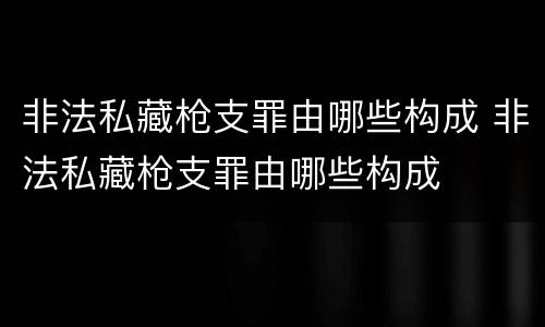 非法私藏枪支罪由哪些构成 非法私藏枪支罪由哪些构成