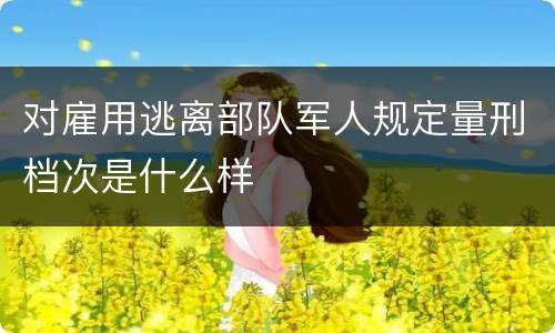 对雇用逃离部队军人规定量刑档次是什么样