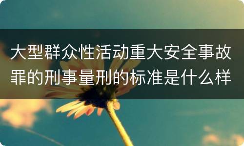 大型群众性活动重大安全事故罪的刑事量刑的标准是什么样的