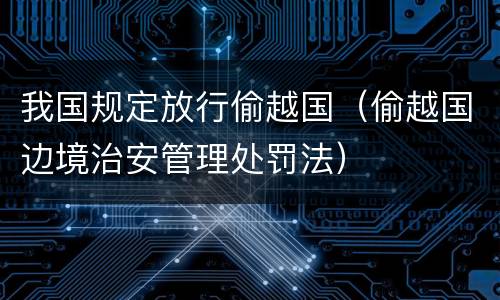 我国规定放行偷越国（偷越国边境治安管理处罚法）