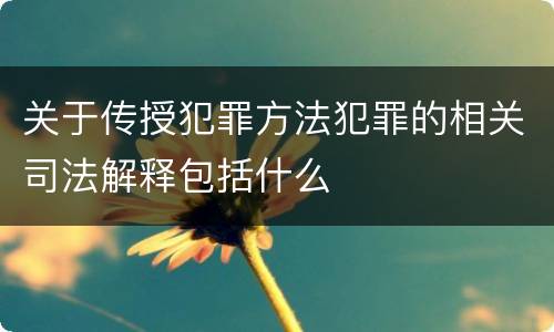 关于传授犯罪方法犯罪的相关司法解释包括什么
