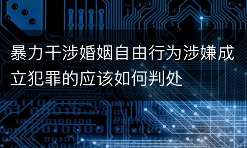 暴力干涉婚姻自由行为涉嫌成立犯罪的应该如何判处