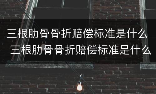 三根肋骨骨折赔偿标准是什么 三根肋骨骨折赔偿标准是什么啊