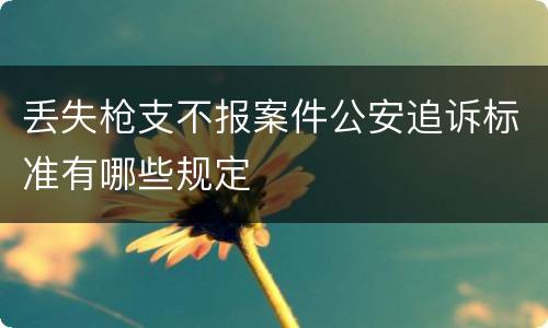 丢失枪支不报案件公安追诉标准有哪些规定