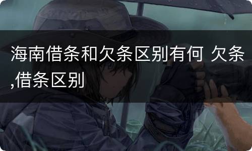 海南借条和欠条区别有何 欠条,借条区别
