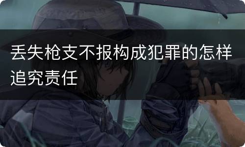 丢失枪支不报构成犯罪的怎样追究责任