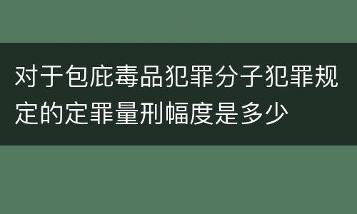 对于包庇毒品犯罪分子犯罪规定的定罪量刑幅度是多少
